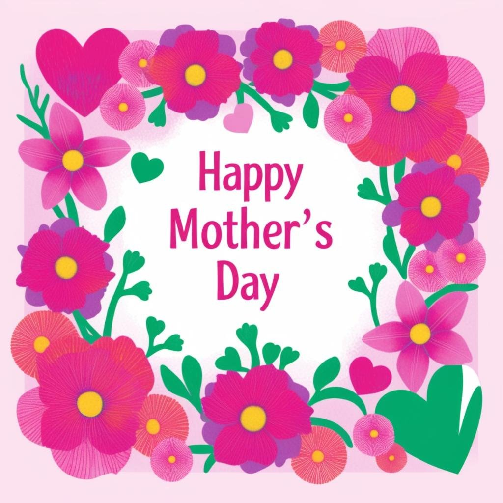 Colorful floral Mother’s Day card that reads “Happy Mother’s Day,” ideal for surprising Mom with memorable, unique gifts.